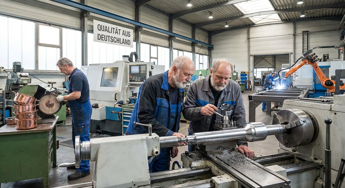 Produzione artigianale pentole Fissler in Germania